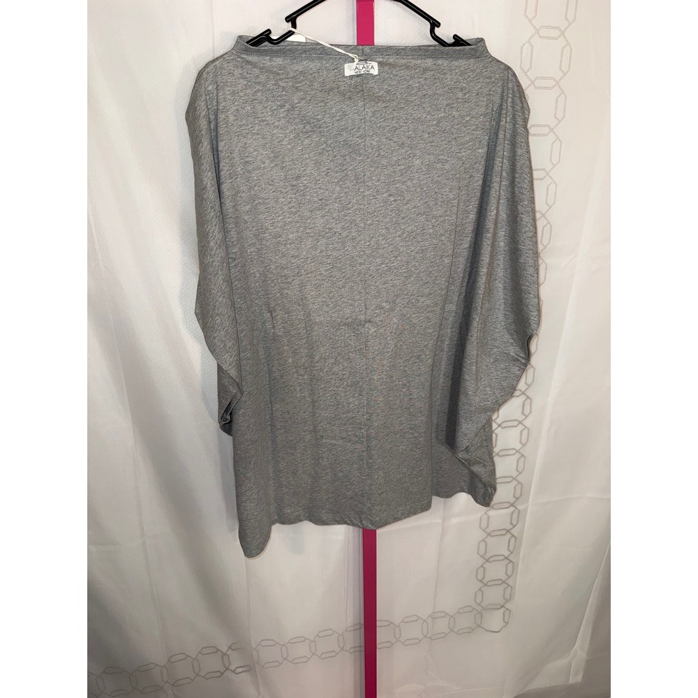Malaika New York Women's Gray One Size Poncho Top Batwing Sleeve - Picture 5 of 7